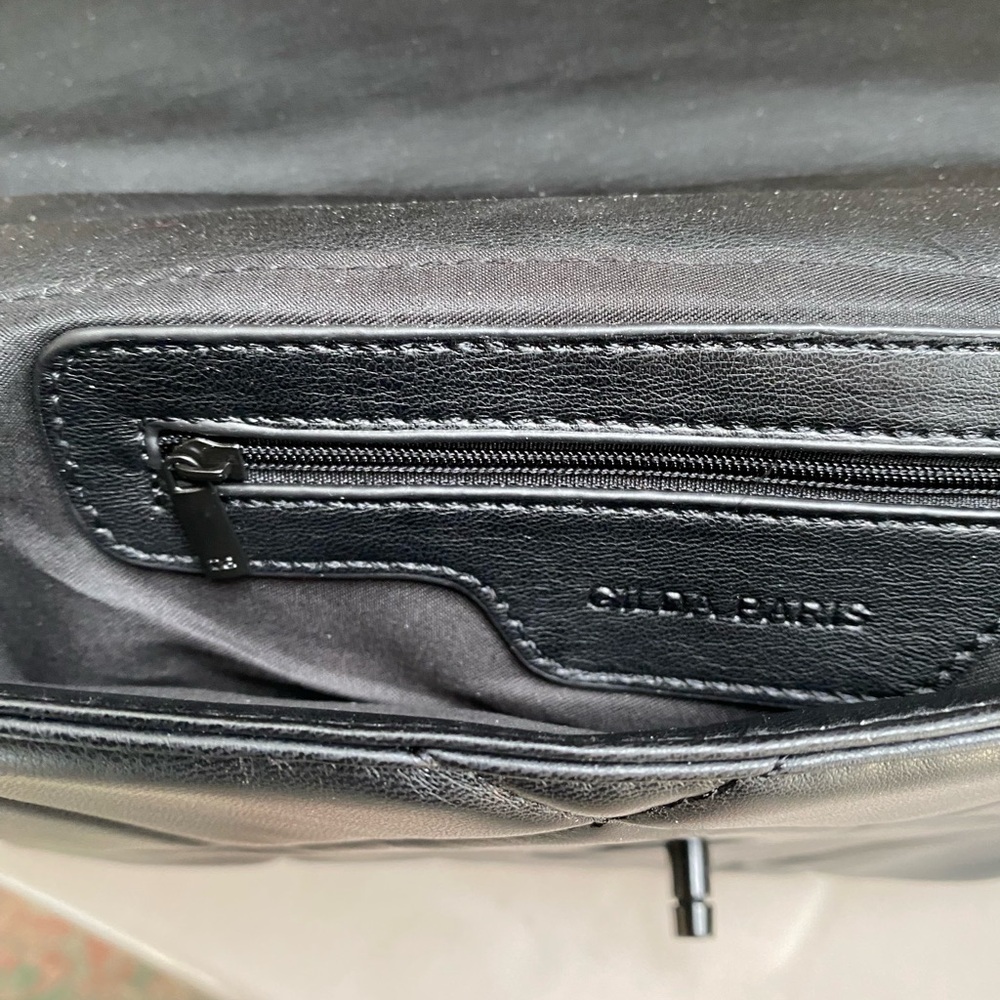 GILDA PARIS Chic Black Quilted Shoulder Bag NWT - Picture 10 of 11